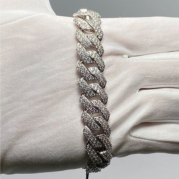 Darkai 18K White Gold-Plated & Cubic Zirconia Chain Bracelet - Picture 7 of 12